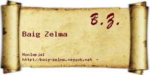 Baig Zelma névjegykártya